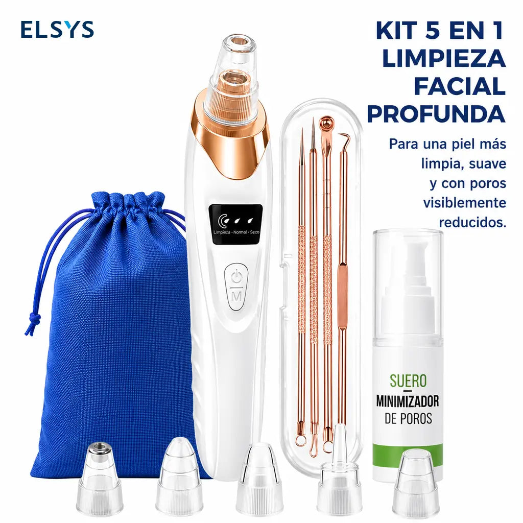 Aspirador de puntos negros recargable USB con 3 niveles de succión para limpieza facial profunda en casa o de viaje