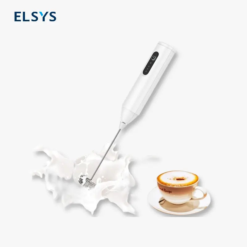 Espumador de Leche Recargable, Batidor de Mano con 3 Velocidades, Mezclador de Café Eléctrico, Batidor de Acero Inoxidable Desmontable para Latte, Capuchino, Matcha y Huevo