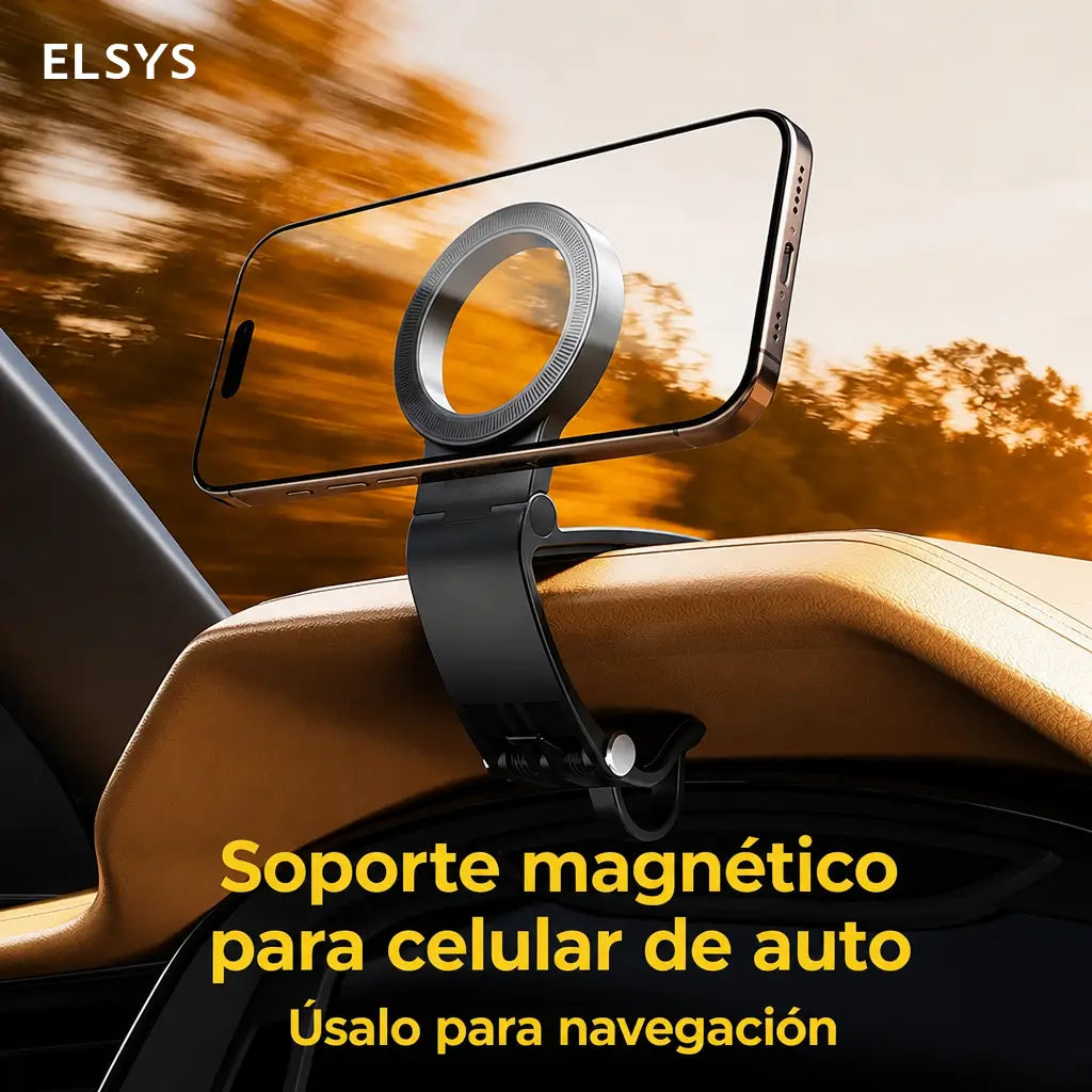Soporte magnético para celular con rotación 360° para el auto, manos libres y navegación