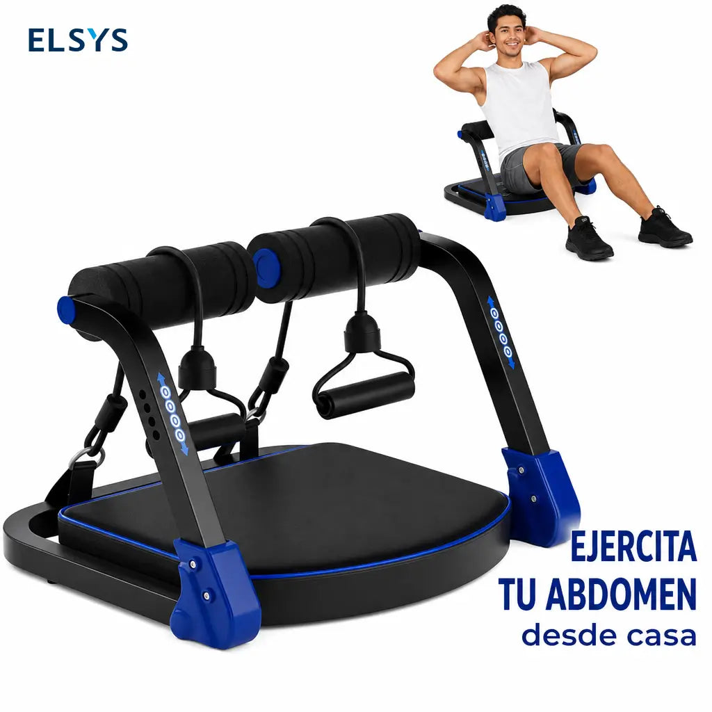 Máquina abdominal plegable con resistencia ajustable y rebote automático para entrenar core y cuerpo completo en casa sin ocupar mucho espacio