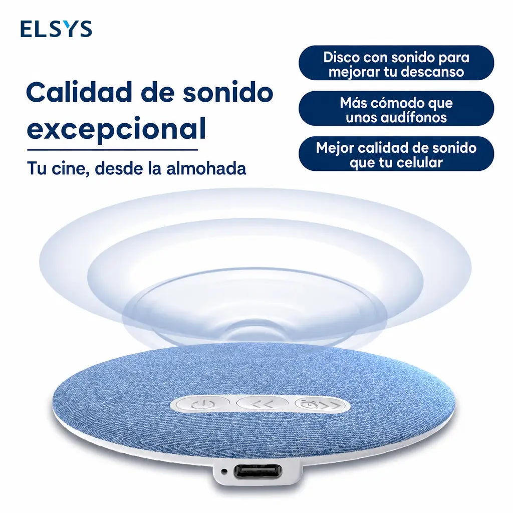 Bocina Bluetooth para almohada S-1 ultradelgada con ruido blanco y temporizador para dormir sin audífonos cómodamente