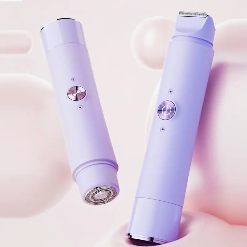 Kit de Depilación Eléctrica 2 en 1 Recargable USB para Mujer, Depiladora para Área del Bikini y Axilas, Regalo Ideal