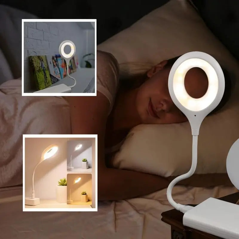 Lámpara LED USB con Control de Voz y Cuello de Cisne Flexible para Lectura, Luz de Noche Inteligente para Recámara, Oficina y Estudio