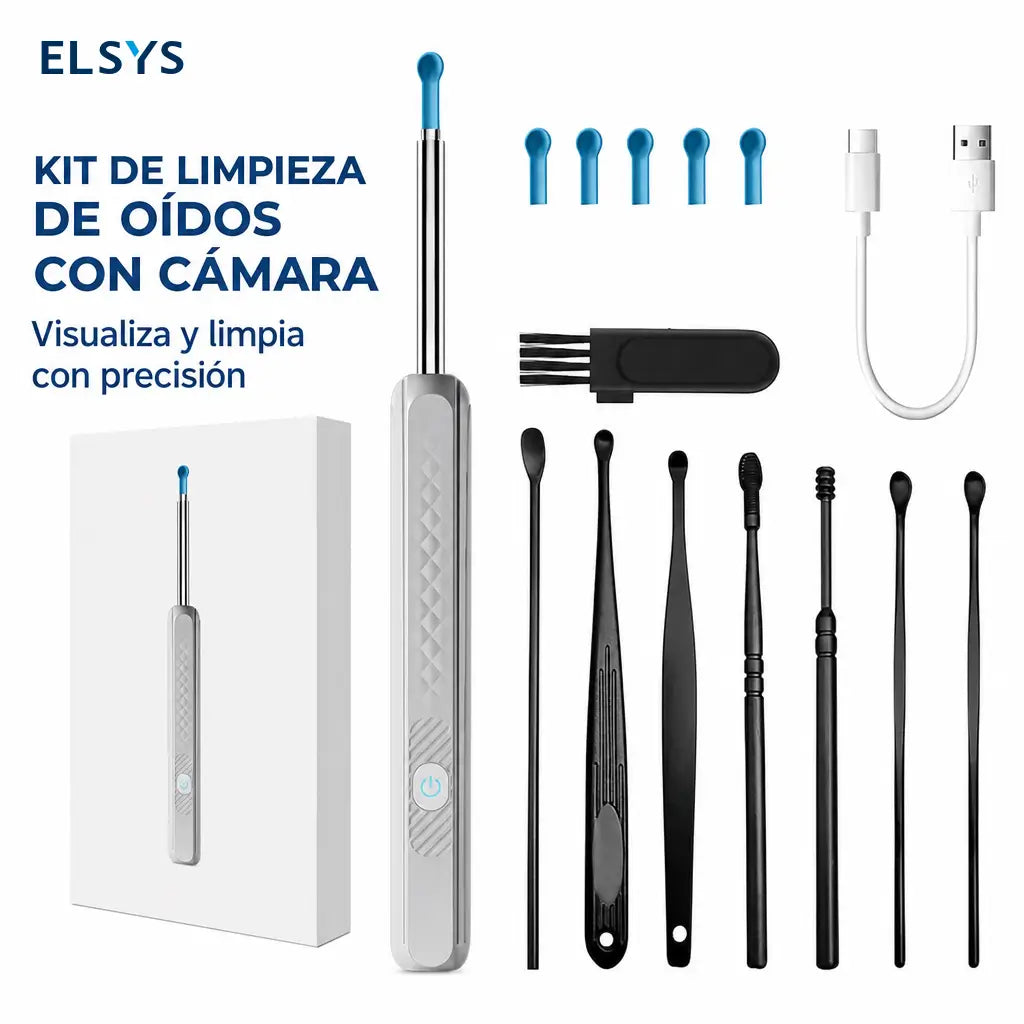 Auriculares inteligentes con tecnología visual y diseño luminoso para limpieza de oídos segura, práctica y monitoreo en tiempo real en casa