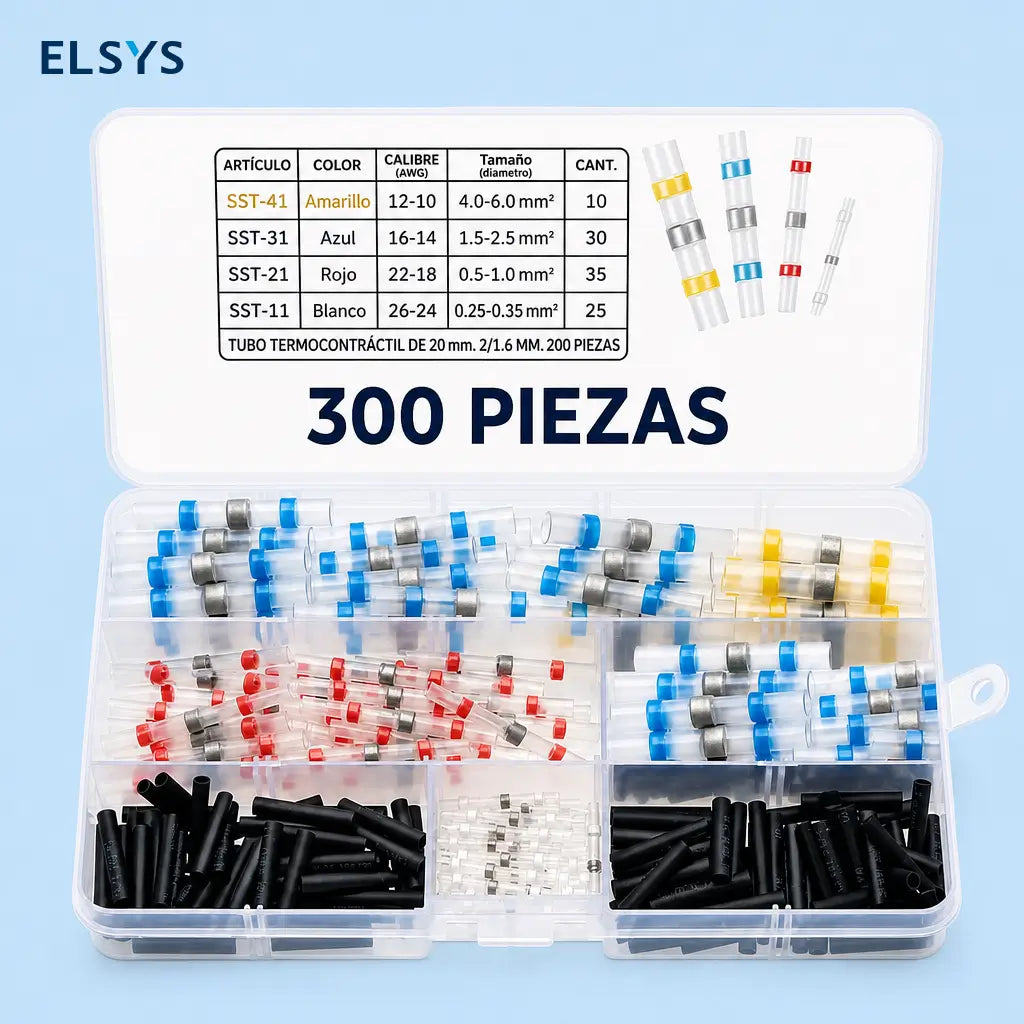 Kit de 300 conectores termocontráctiles con soldadura y sello impermeable para cableado automotriz