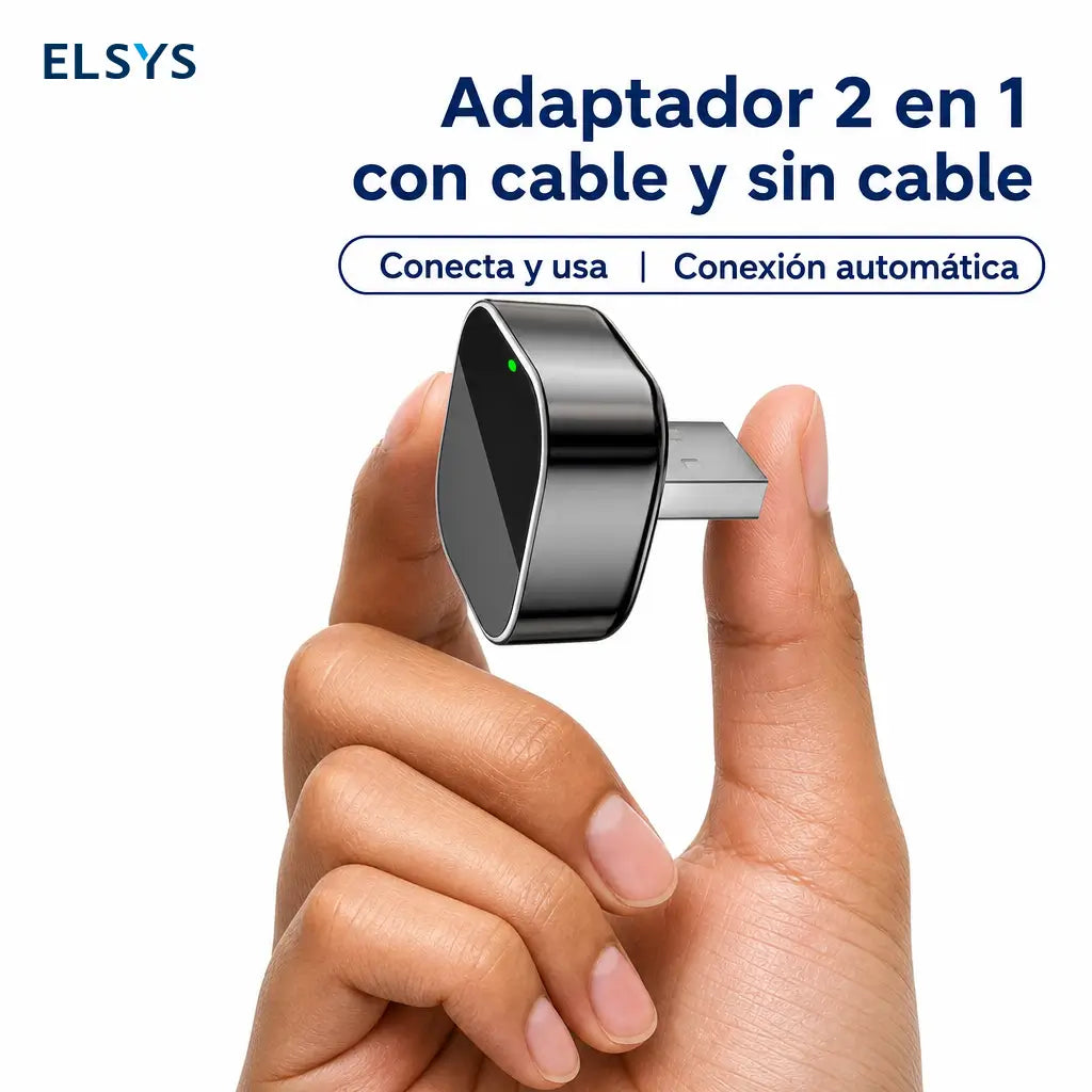 Mini dongle USB inalámbrico para convertir CarPlay y Android Auto cableado, ideal para navegación, música y llamadas manos libres en el auto