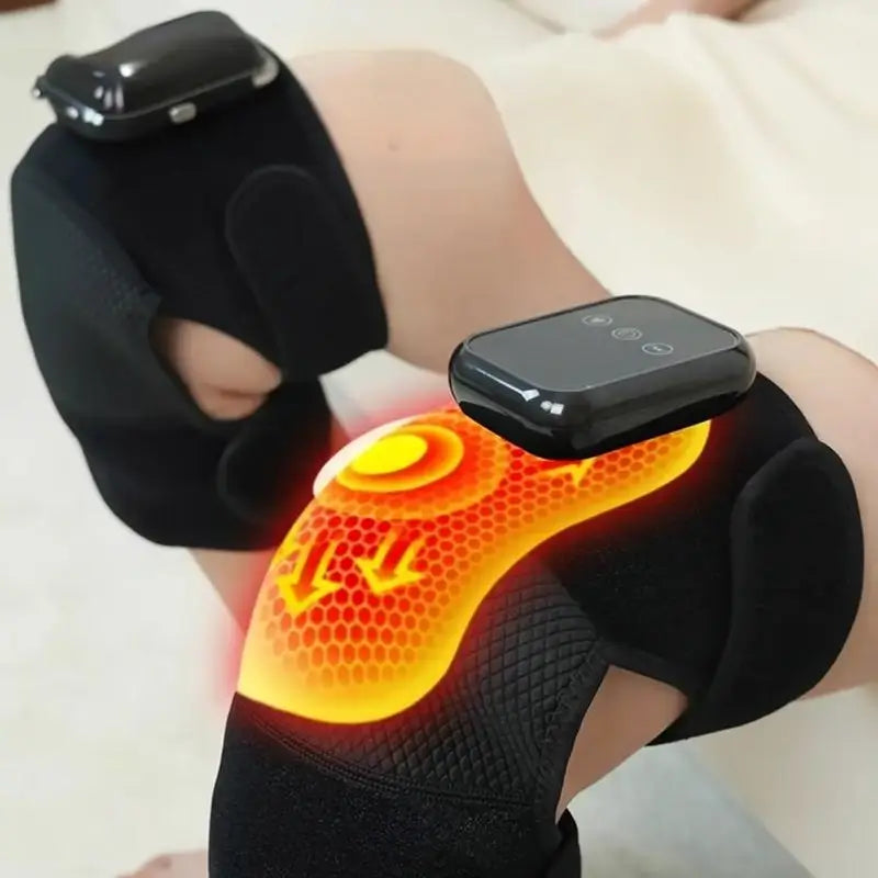 Rodillera de Masaje con Calor y Vibración 3D, Masajeador Térmico Inalámbrico para Alivio del Dolor con Terapia de Luz y Control de Temperatura Inteligente