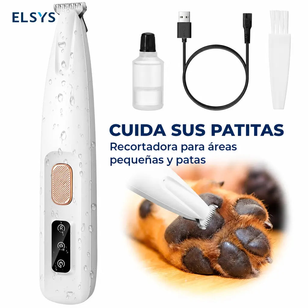 Rasuradora eléctrica para patas de perros y gatos con luz LED, cuchilla 18 mm y bajo ruido para grooming en casa fácil y seguro