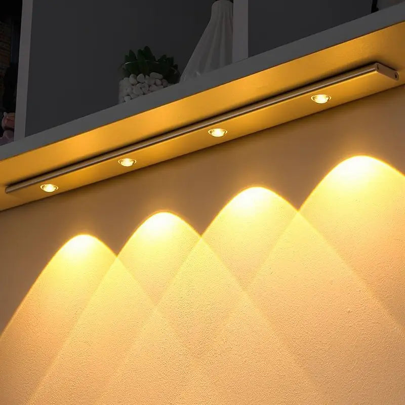 Lámpara con Sensor de Movimiento, Luz LED Recargable USB, Iluminación Inalámbrica para Cocina, Gabinetes y Clóset
