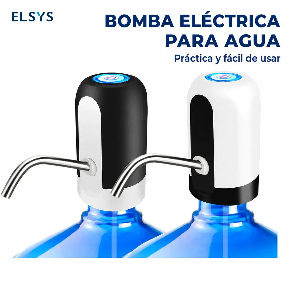 Dispensador eléctrico de agua recargable USB para garrafones de 2 a 5 galones, con botón único para cocina y camping