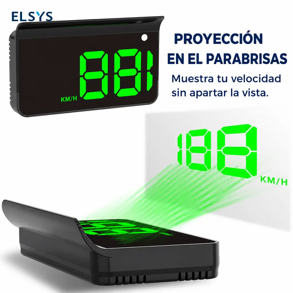 Velocímetro digital HUD GPS K1 con brillo automático y proyección en parabrisas para autos, camionetas, motos y lectura clara en carretera