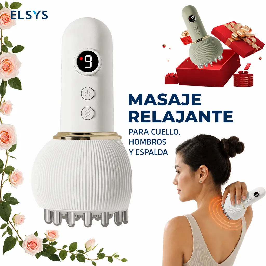 Masajeador corporal de tejido profundo con calor y luz roja, 9 velocidades para relajar cuello, espalda, piernas y abdomen en casa