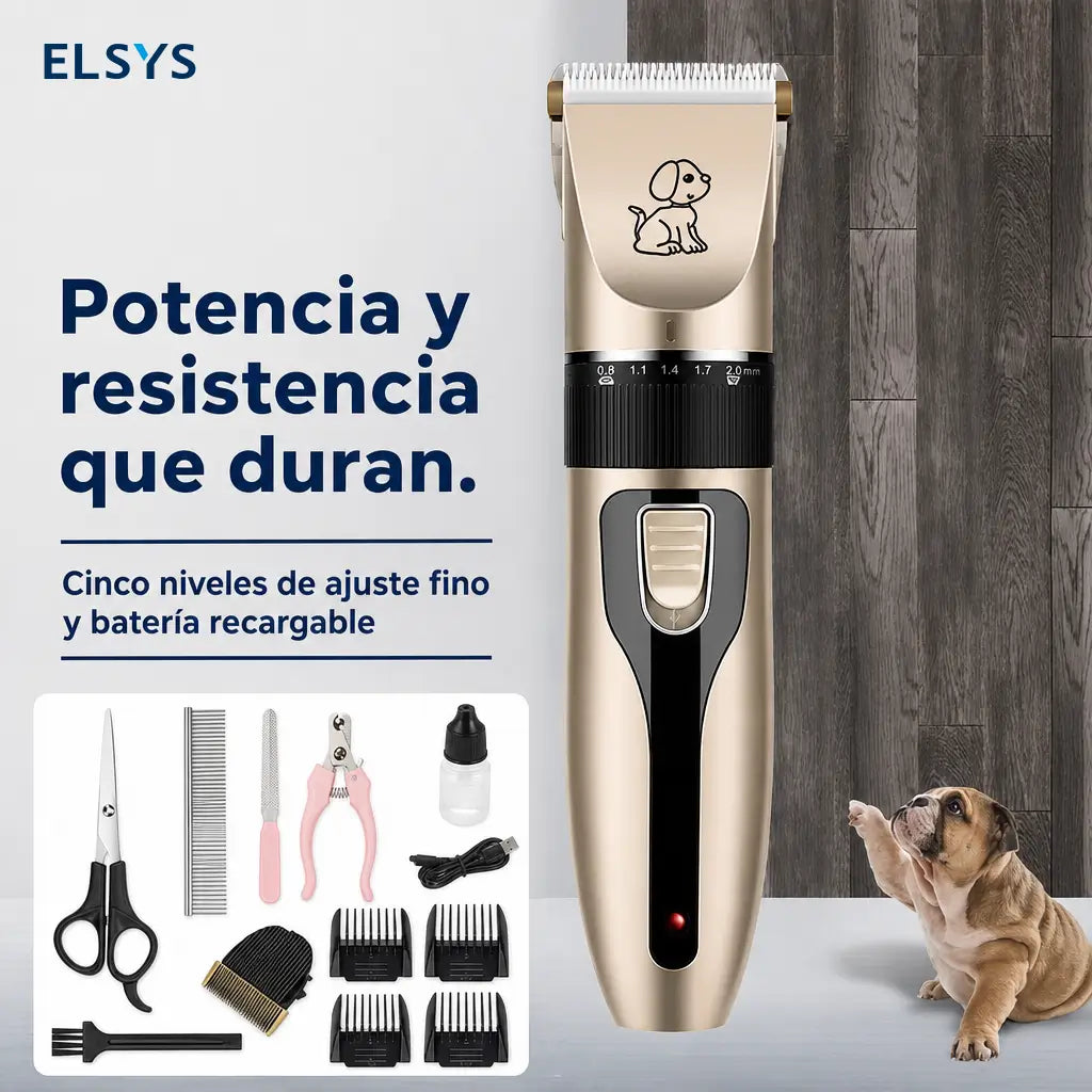 Cortadora inalámbrica para mascotas con cuchillas afiladas y peines 3-12 mm para perros, gatos y conejos en casa
