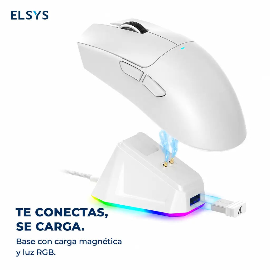 Mouse gamer inalámbrico X11 con base de carga, luz RGB y sensor óptico para juego competitivo y trabajo productivo en casa u oficina