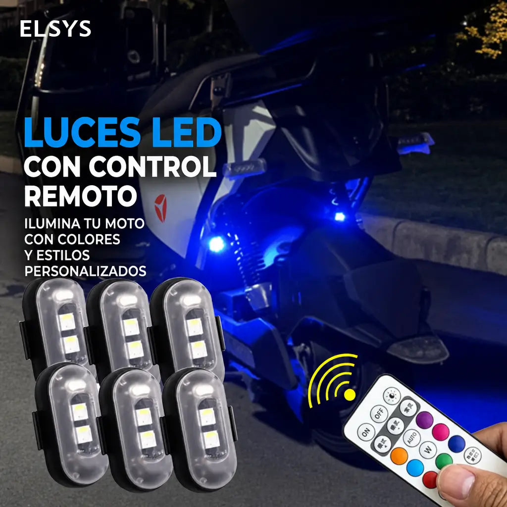 Luces estroboscópicas LED RGB recargables por USB con control remoto, impermeables IP65 para moto, auto, bicicleta, dron y mayor seguridad nocturna