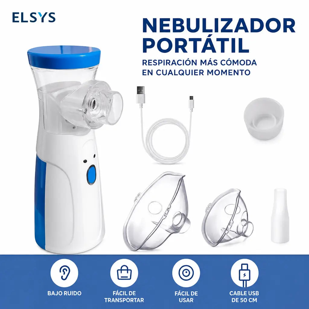 Nebulizador portátil USB con partículas micrométricas, pantalla táctil y función autolimpieza para uso familiar en casa u oficina
