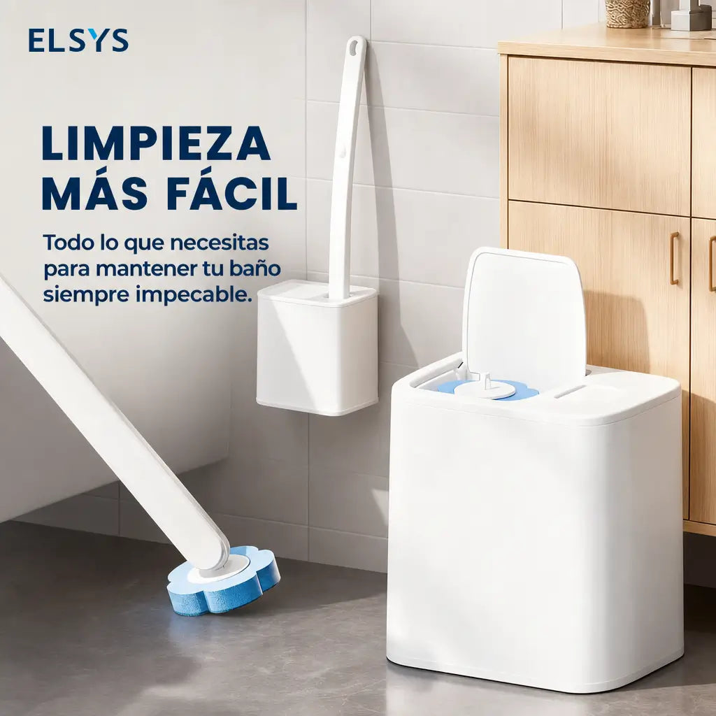 Cepillo desechable para baño con 24 repuestos aromáticos y soporte de pared para limpiar WC, lavabo, tina y mingitorio sin tocar cabezal