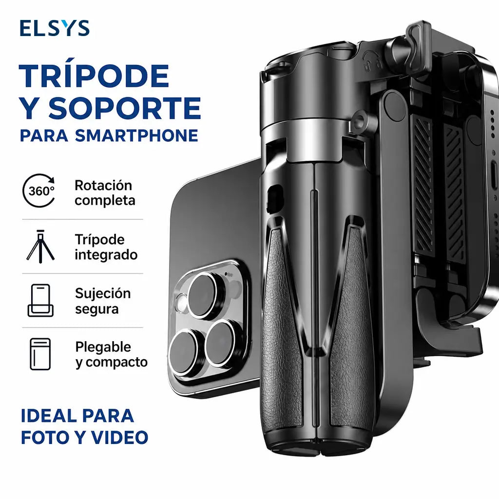 Tripié selfie 3 en 1 mini con control Bluetooth 5.2 desmontable para vlogs, fotos grupales y lives con celular iPhone y Android