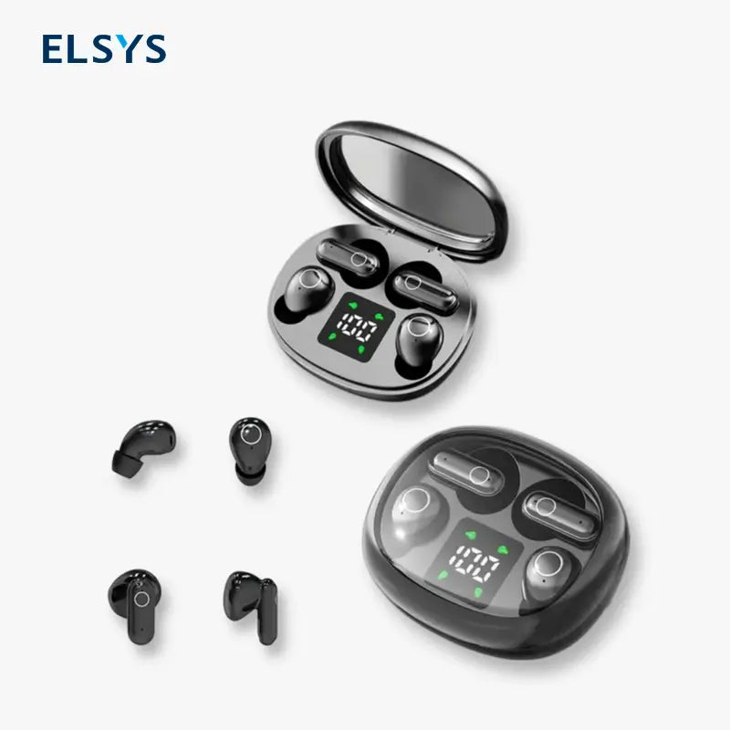 Mini audífonos Bluetooth invisibles con 2 pares y micrófono, impermeables para dormir, entrenar, trabajar en oficina y uso diario sin presión