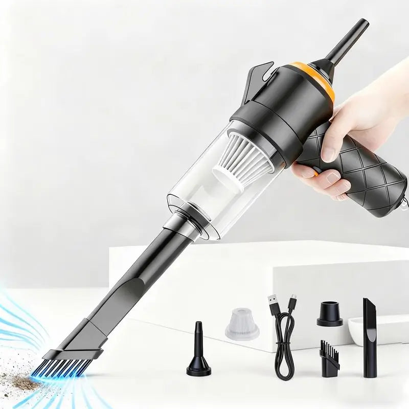 Aspiradora Portátil Inalámbrica con Rompe Vidrios y Corta Cinturón, Potente para Auto, Hogar y Mascotas, Carga USB