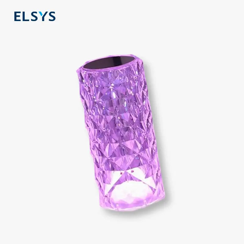 Lámpara de Mesa de Cristal Artificial de 16 Colores con Diseño de Rosa de Diamante, Luz RGB con Control Remoto, Carga USB y Sensor Táctil para Iluminación Ambiental
