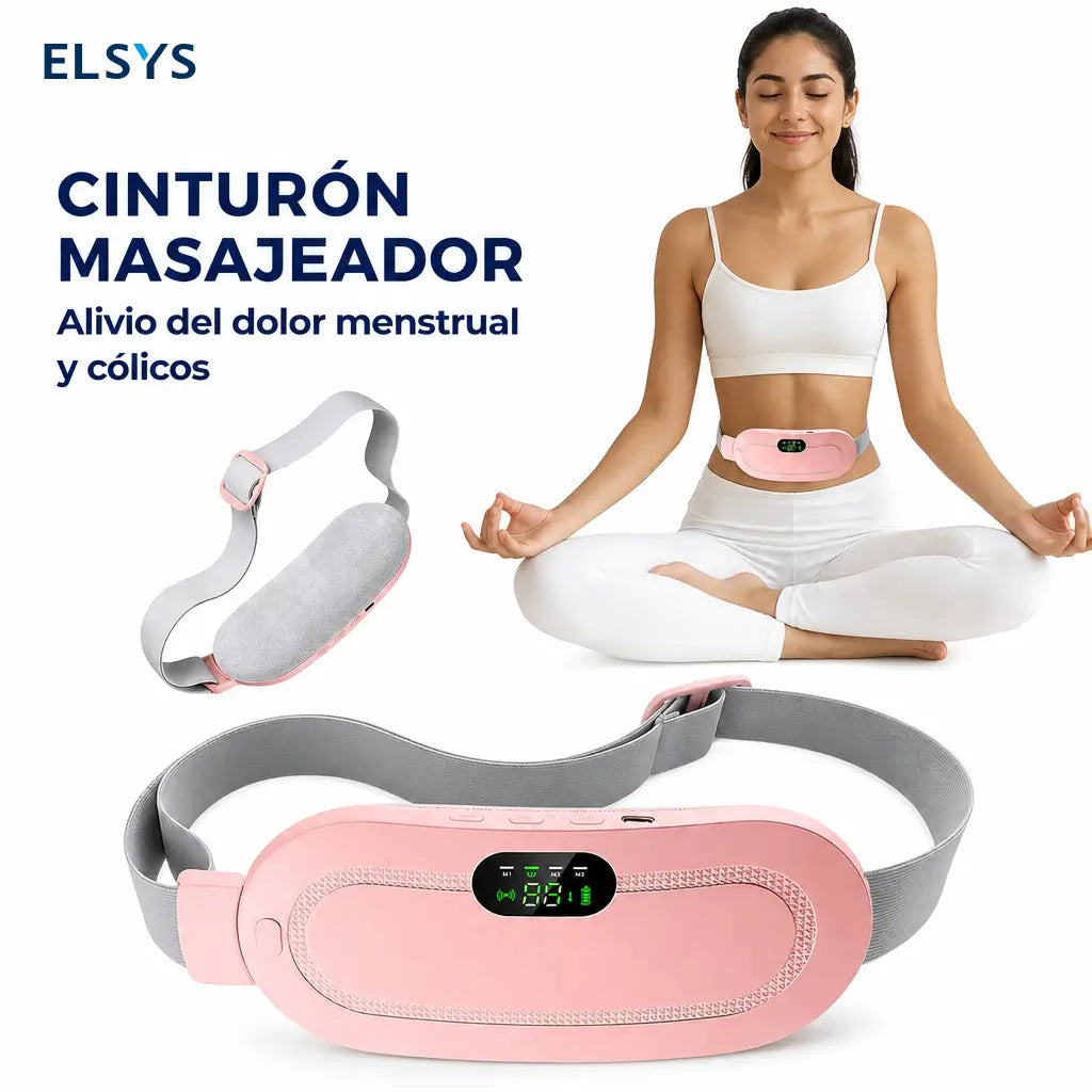 Almohadilla térmica inalámbrica con calor instantáneo y vibración ajustable para cintura, abdomen y alivio diario en casa