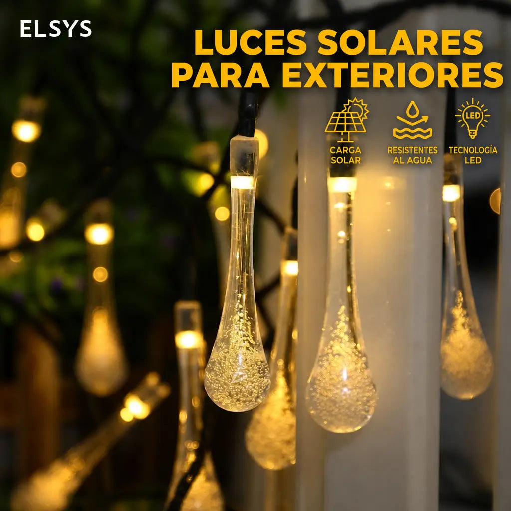 Guirnalda solar LED de 3 m con 20 focos impermeables IP65 y 8 modos para decorar jardín, terraza, balcón y patio exterior