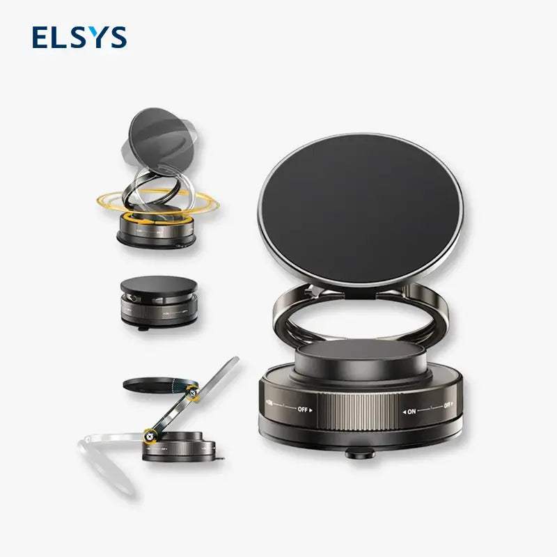 Portacelular magnético con ventosa de vacío y ajuste 360°, compatible con MagSafe para auto, maquillaje, espejo y gimnasio