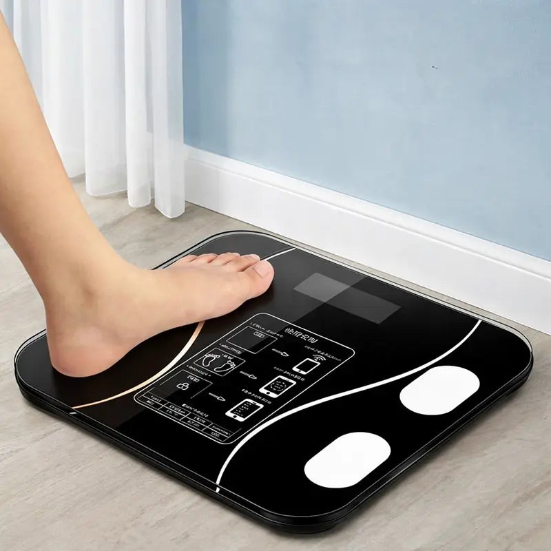 Báscula Digital de Baño Inteligente con Bluetooth e IMC 180kg - Monitoreo de Salud Inalámbrico