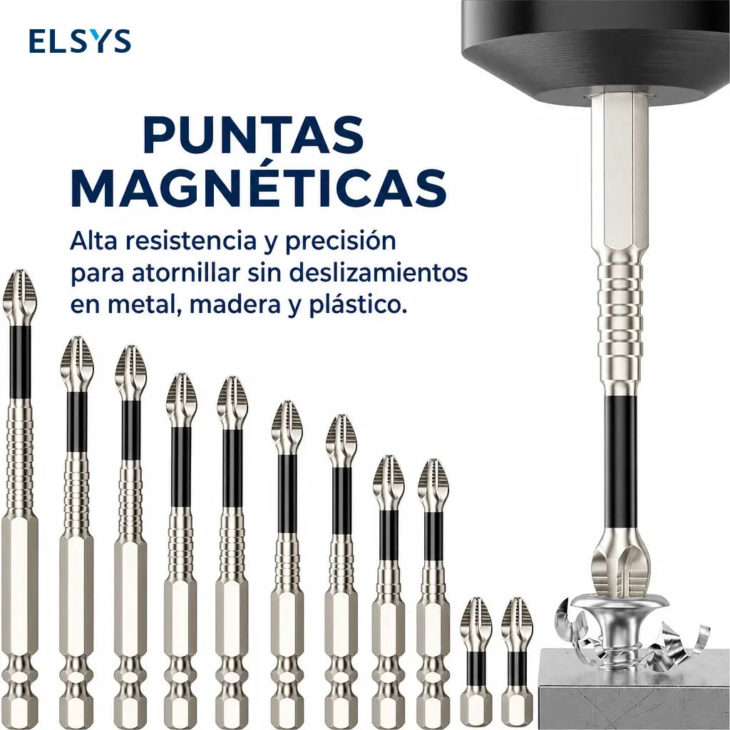 Juego de puntas PH2 magnéticas de acero S2 para taladro, antideslizantes y resistentes a impacto