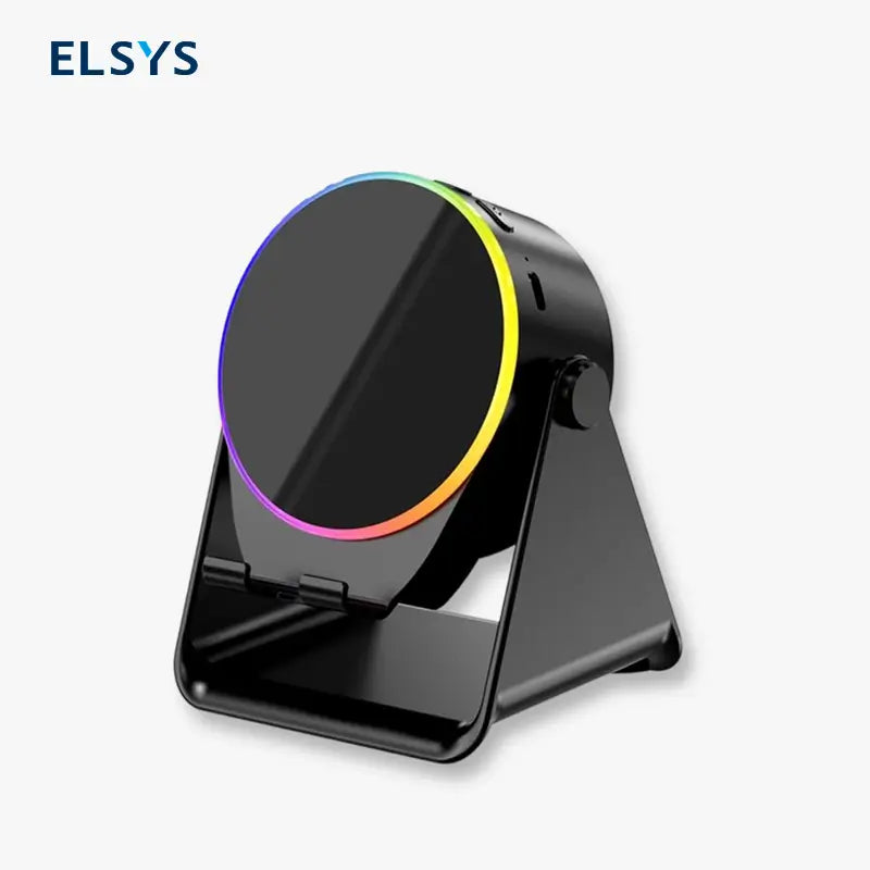 Bocina Bluetooth 5 en 1 con Audio por Inducción Inalámbrica, Soporte Giratorio de 360° con LED, Base Universal para Sonido Surround y Cargador, Soporte Portátil de Escritorio para Hogar, Regadera, Exterior y Viajes