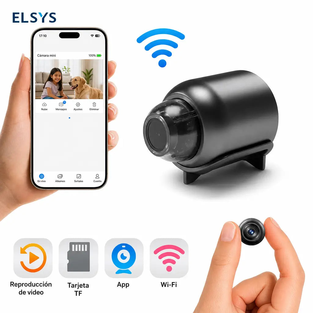 Cámara oculta inalámbrica para interior con visión nocturna, conexión USB y monitoreo desde celular para hogar, bebés, mascotas, oficina y auto