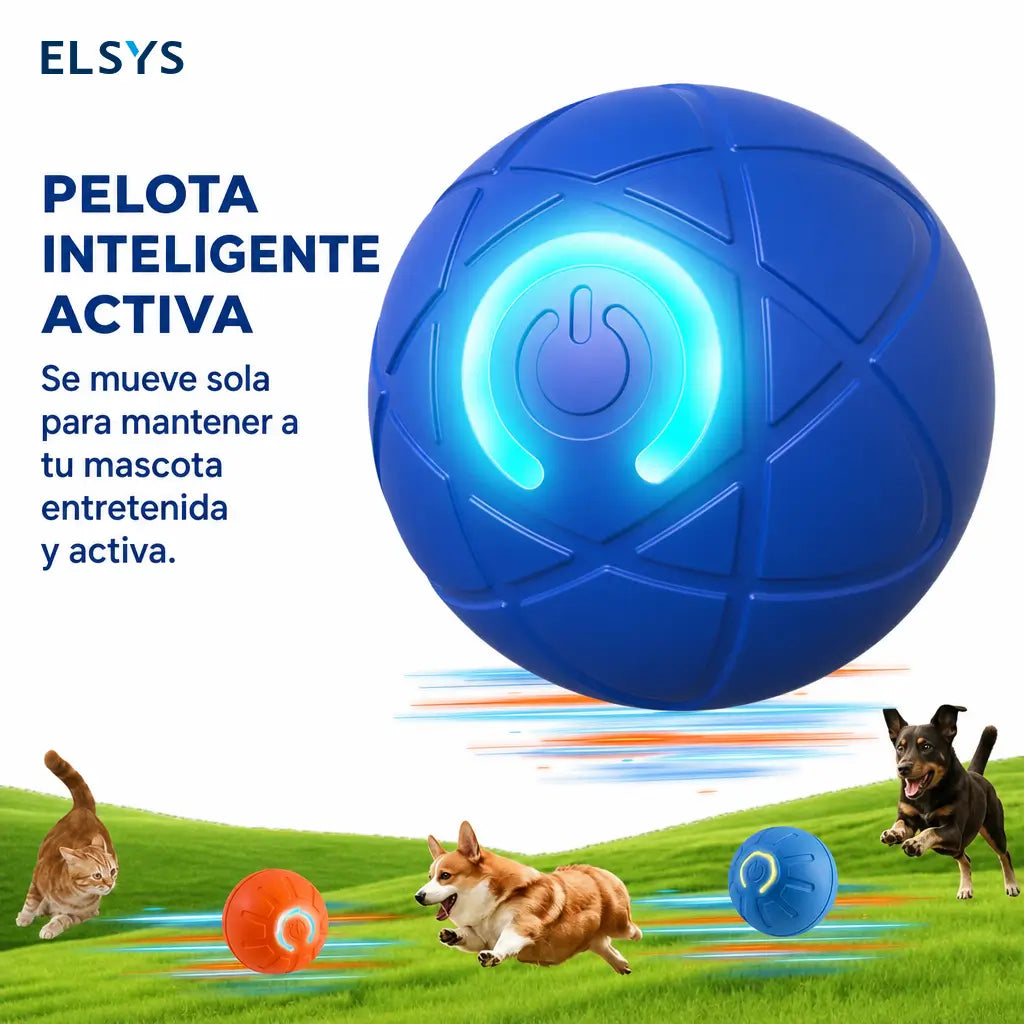 Pelota interactiva vibratoria para perros pequeños y medianos, con luz LED, recargable USB y activación por mordida para juego en casa