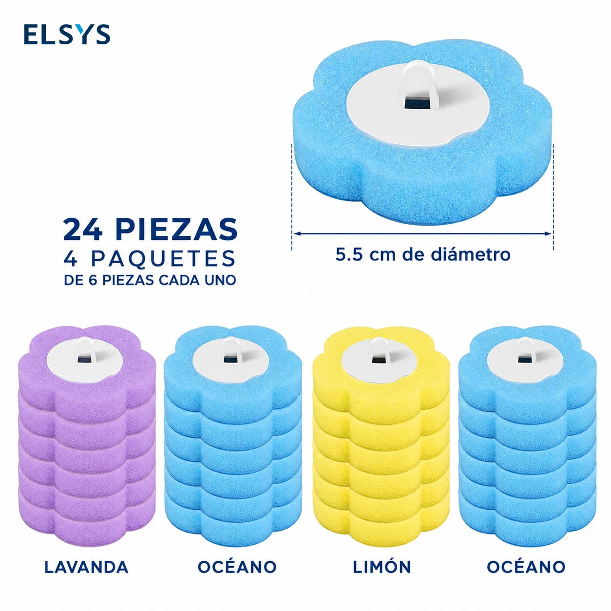 Cepillo desechable para baño con 24 repuestos aromáticos, limpiador integrado y soporte de pared para WC y lavabo diario