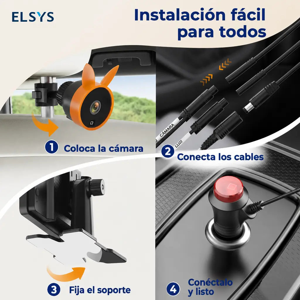 Monitor dual para bebé en auto con pantalla 7.2” 1080P, visión nocturna y vista dividida para dos niños en viajes familiares