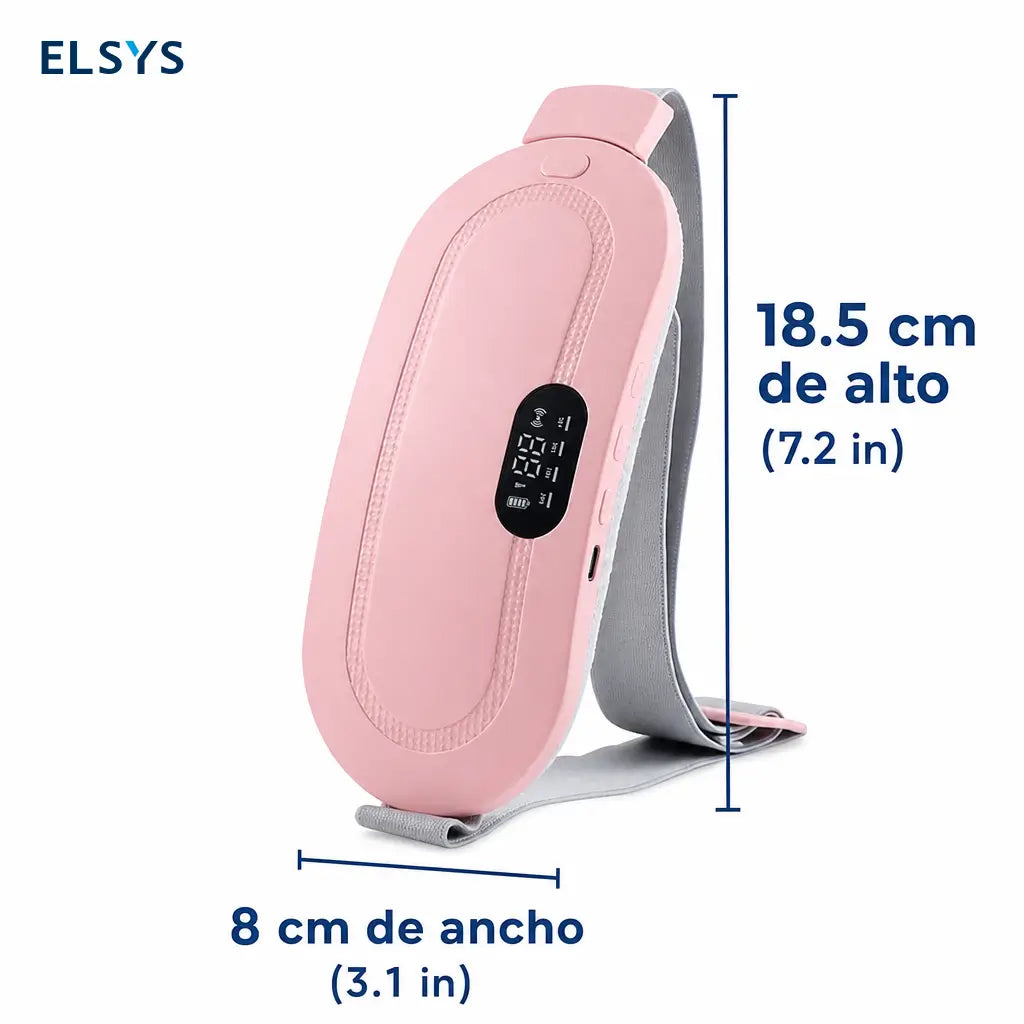 Cinturón térmico menstrual inalámbrico con 3 niveles de calor y 4 modos de masaje vibratorio para abdomen, cintura y cólicos menstruales