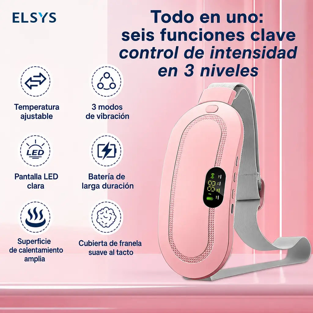 Almohadilla térmica inalámbrica con calor instantáneo y vibración ajustable para cintura, abdomen y alivio diario en casa