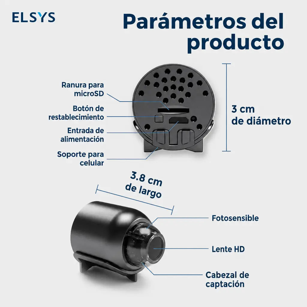 Cámara de seguridad WiFi mini con visión nocturna infrarroja para monitorear casa, bebés, mascotas y cochera desde el celular en tiempo real