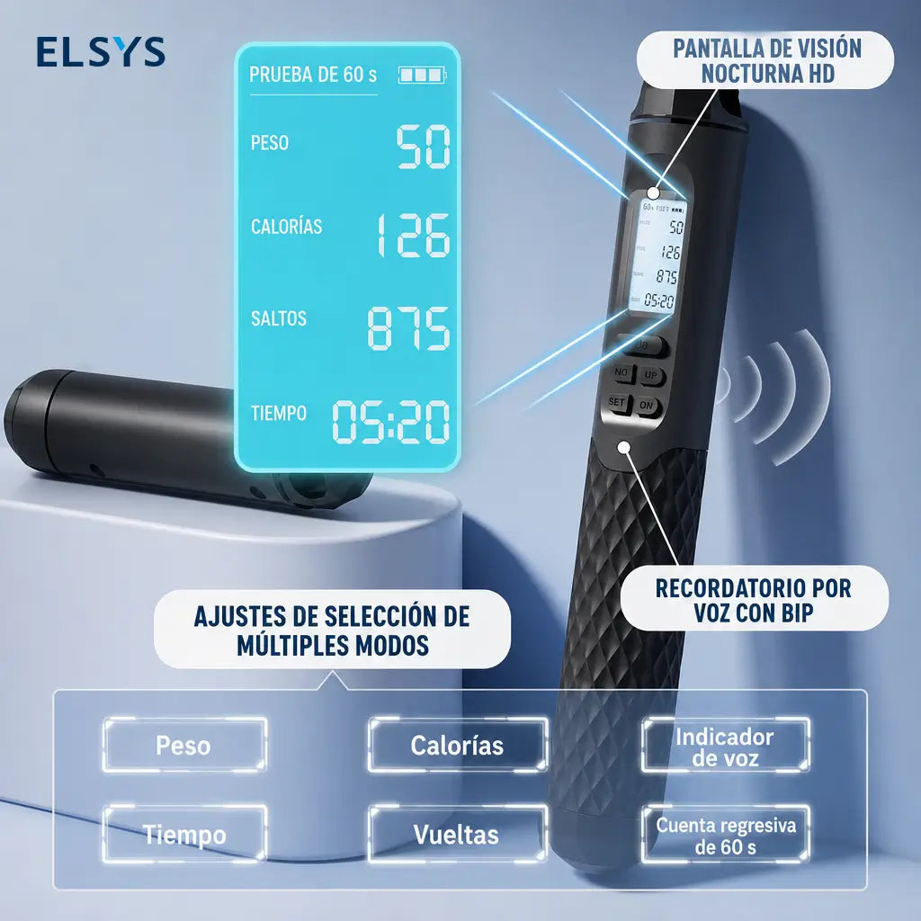 Cuerda para saltar 2 en 1 sin cable con contador LCD, ajustable para cardio, box, crossfit y entrenamientos en casa diarios