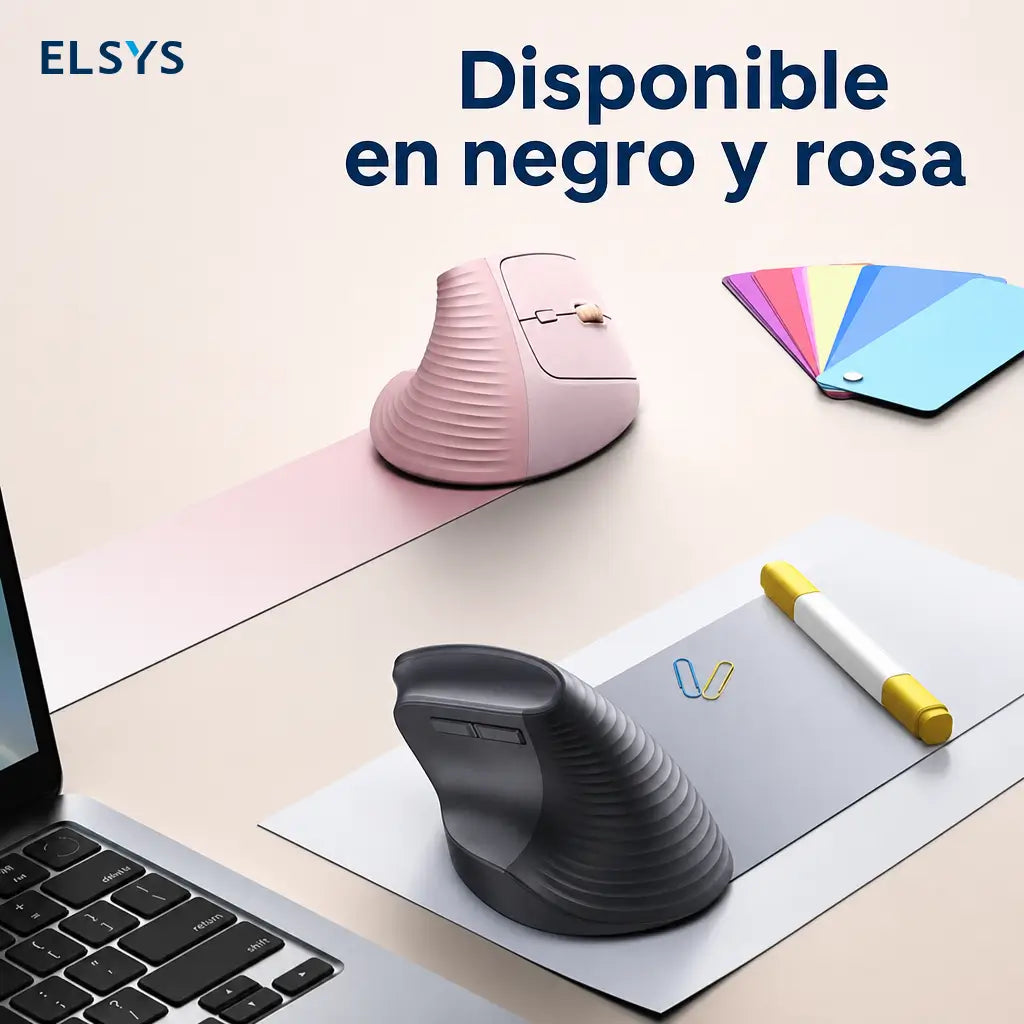 Mouse vertical ergonómico inalámbrico 2.4G con 5 botones, 4000 DPI ajustable y clic silencioso para oficina, laptop y computadora diaria