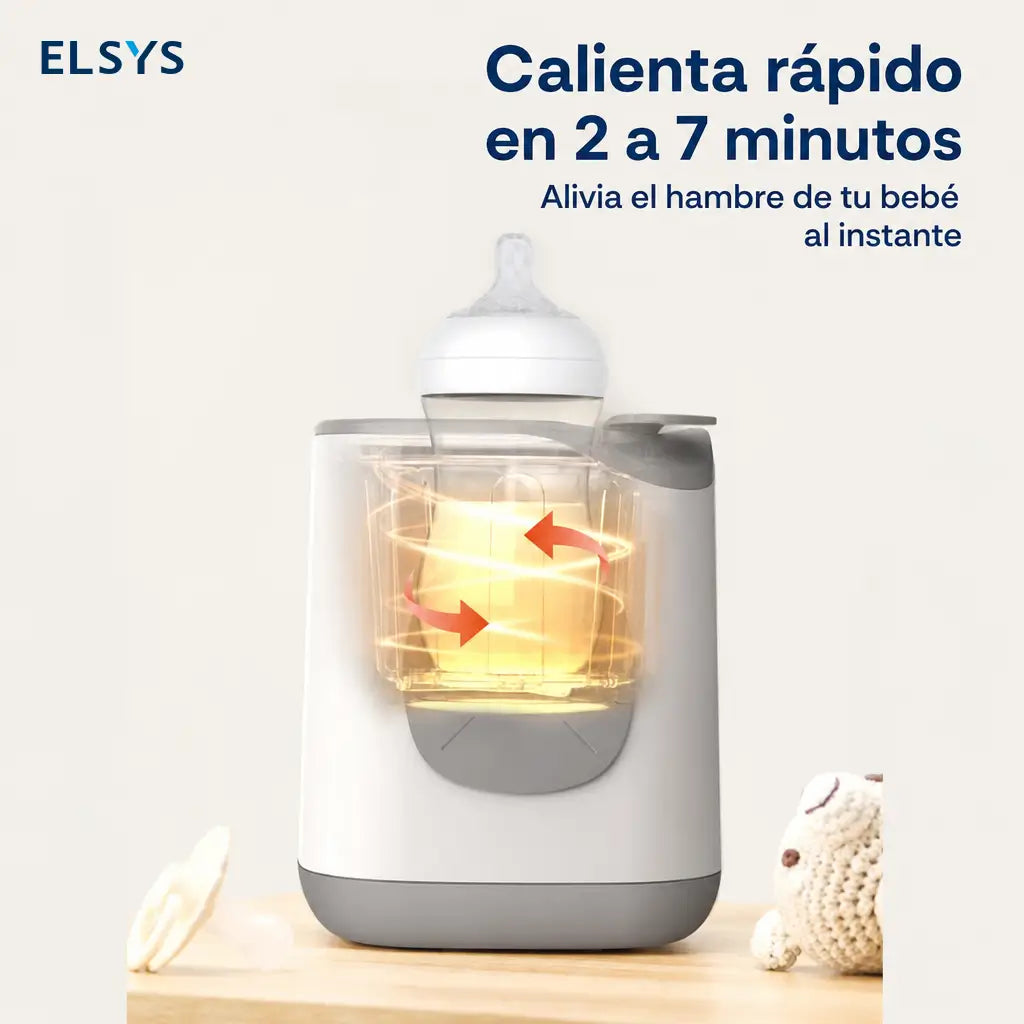 Calentador de biberones con baño María suave y esterilizador para descongelar leche materna, fórmula y papillas del bebé sin complicaciones diarias