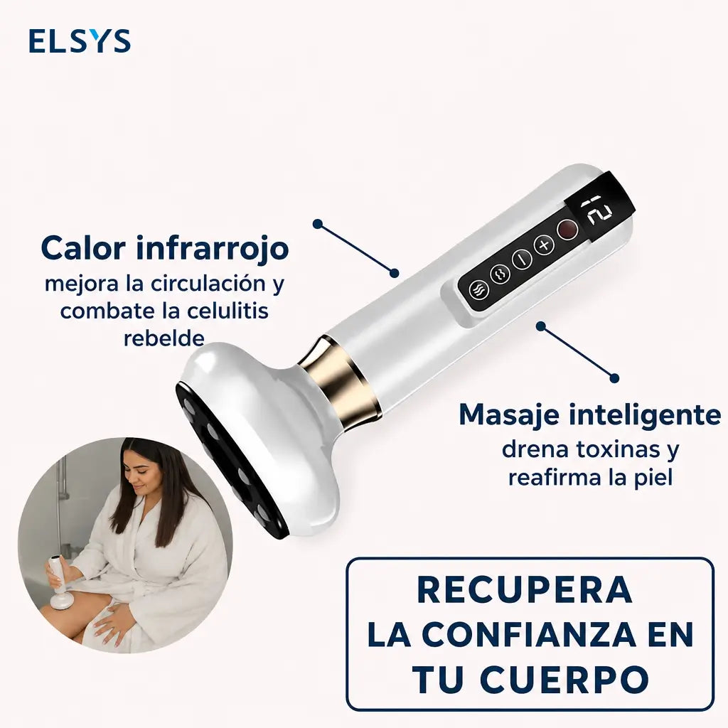 Masajeador anticelulitis con calor infrarrojo y pantalla LED para piernas, brazos y rutina corporal en casa de cuidado personal diario cómodo