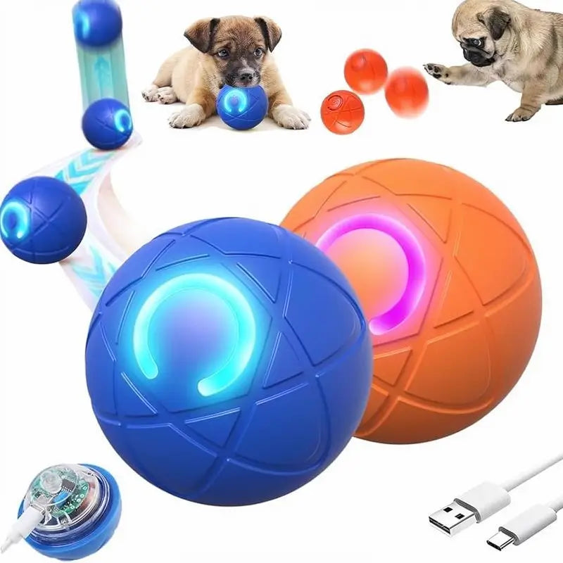 Pelota Vibratoria para Perro, Juguete con Movimiento Automático para Mascotas, Recargable USB (Tamaños: 5.2 cm / 6.8 cm / 8 cm)