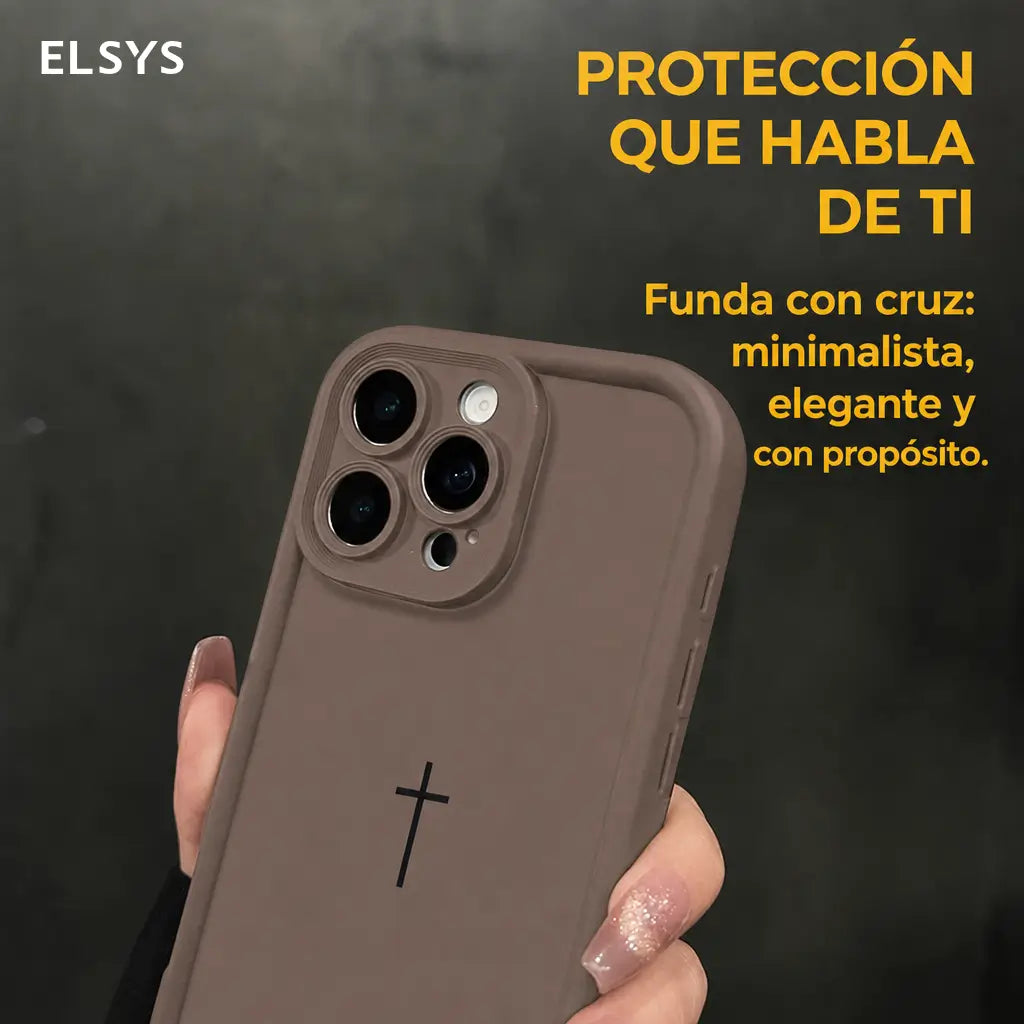 Funda para iPhone 17 Pro Max a 11 con cruz bíblica, antishock ligera y protección completa de cámara para uso diario seguro