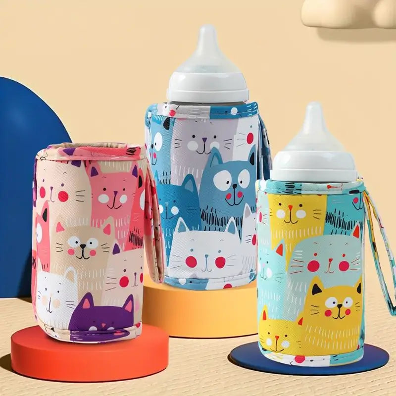 Calentador de Biberones Portátil para Bebé - Rápido, Seguro y con Diseño de Gatito | ¡Básico para Papás!