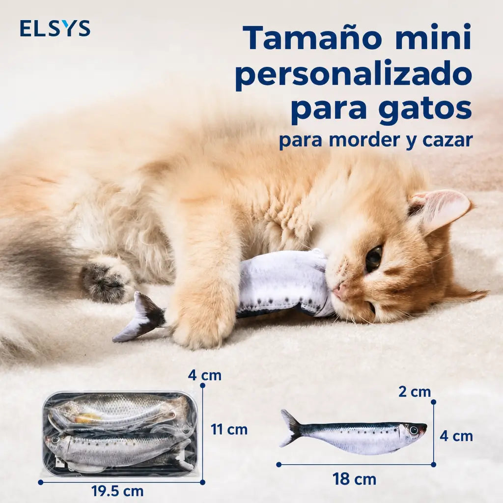 Set de 3 peces interactivos para gato con sensor de movimiento, catnip y carga USB para juego activo diario sin aburrimiento
