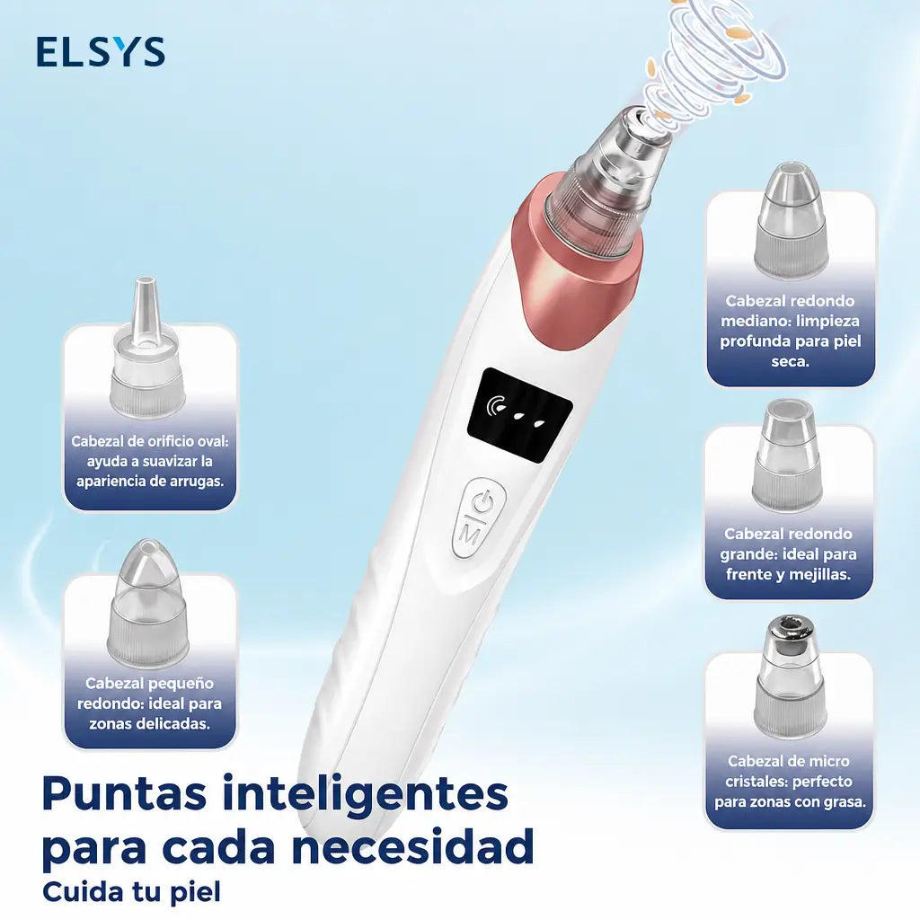 Aspirador de puntos negros recargable USB con 3 niveles de succión para limpieza facial profunda en casa o de viaje