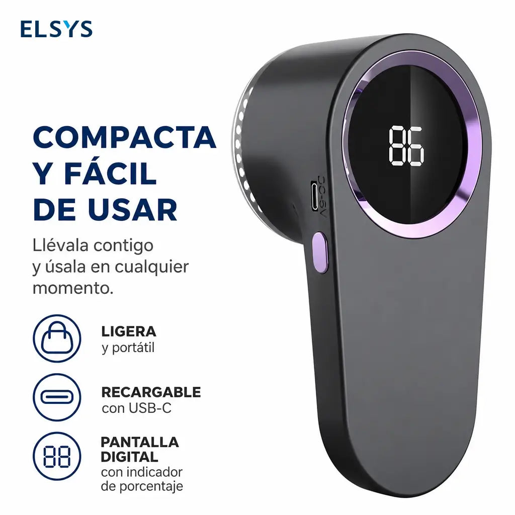 Máquina quitapelusas portátil USB Type-C con cubierta protectora para renovar ropa, muebles tapizados y alfombras en minutos sin ocupar mucho espacio