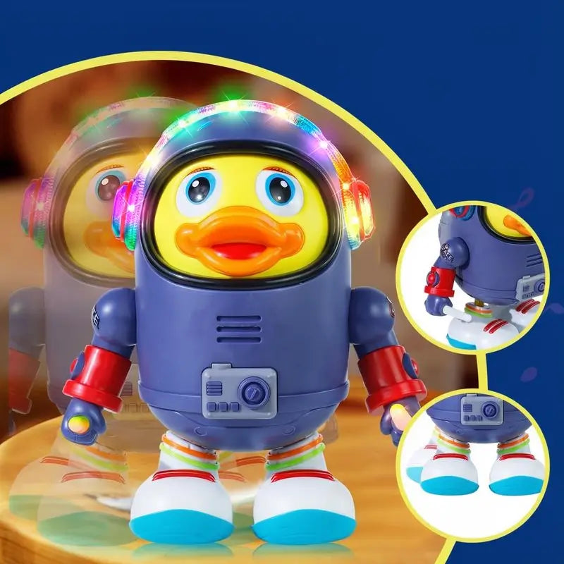 Pato Astronauta Bailarín Musical para Niños con Luces LED, Juguete Interactivo Caminante Regalo de Navidad para Todas las Edades