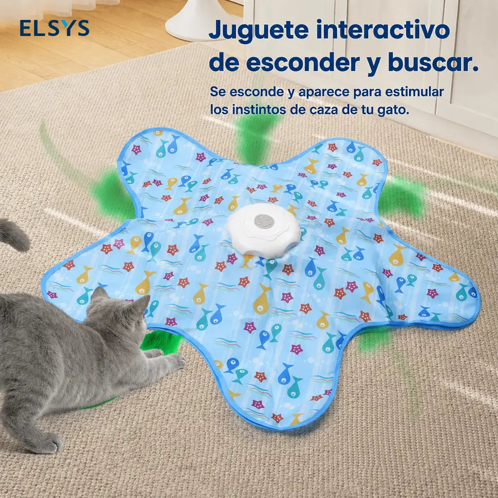 Juguete interactivo recargable para gatos con pluma oculta y 3 modos, ideal para juego y ejercicio diario felino en casa